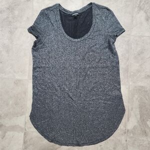 Express Gray Fitted Short Sleeve Tee